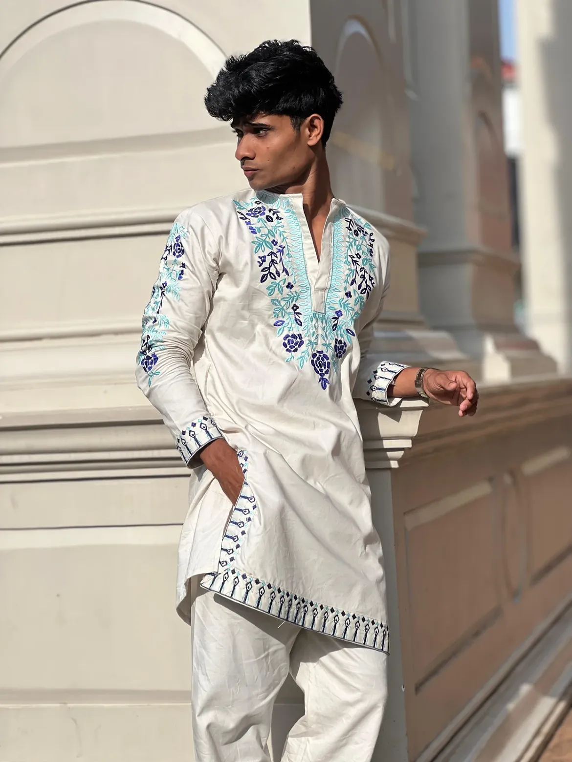 Chikan Embroidery Kurta Set