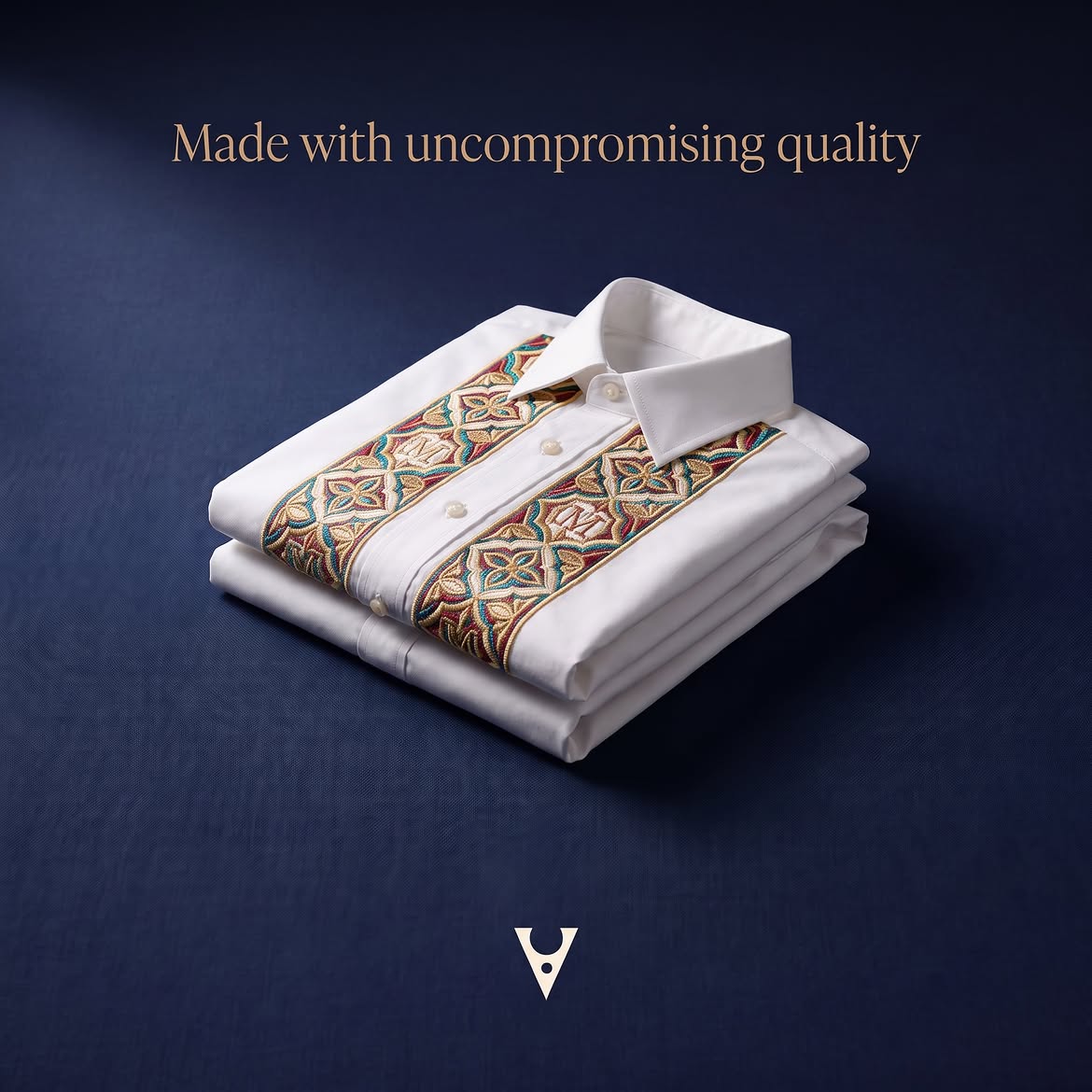 Folded Vilis shirt with hand embroidery